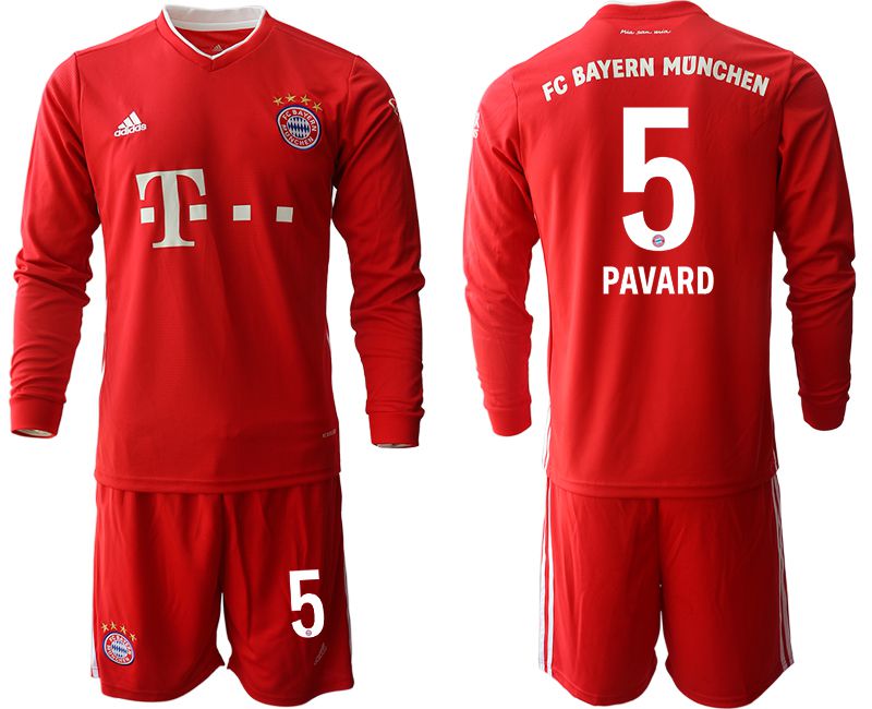 Men 2020-2021 club Bayern Munich home long sleeves #5 red Soccer Jerseys